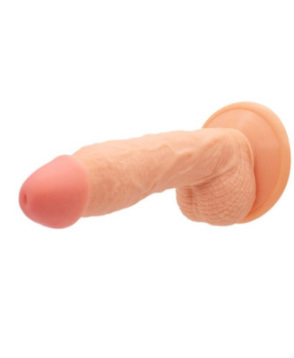 Gode ventouse réaliste avec testicules coloris chair 